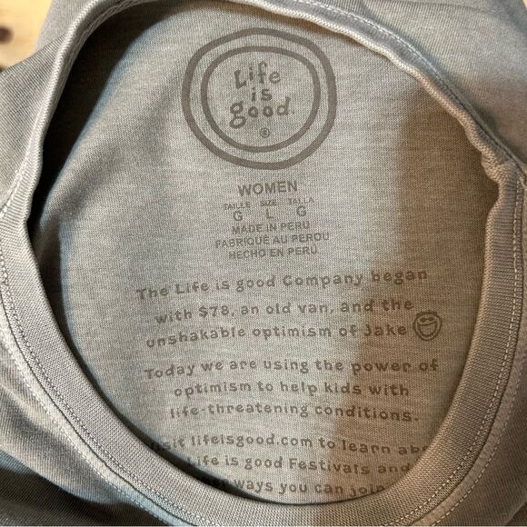 Life is Good One Love Tennis Short Sleeve Crusher Lite T-Shirt Size Large - Picture 6 of 7